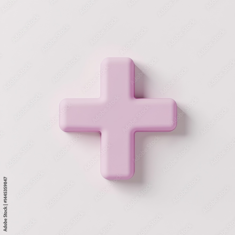 Obraz premium Minimal design and pastel palettes combine in these 3D plus icons, offering a refined solution for wellness or tech driven contexts.