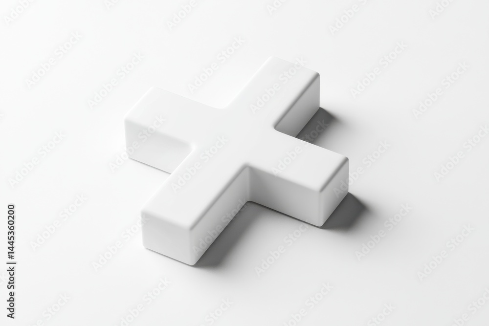 Obraz premium Minimal design and pastel palettes combine in these 3D plus icons, offering a refined solution for wellness or tech driven contexts.