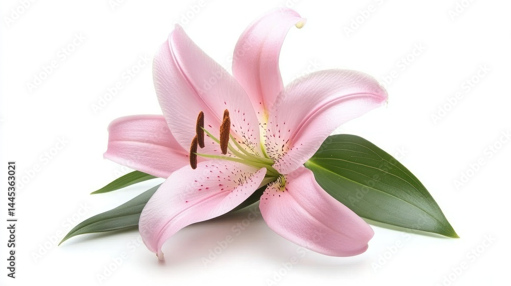 Fototapeta premium Delicate pink lily, elegant petals