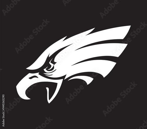 Tribal eagle tattoo vector art, a wild animal silhouette, embodies the nature and power of the ocean