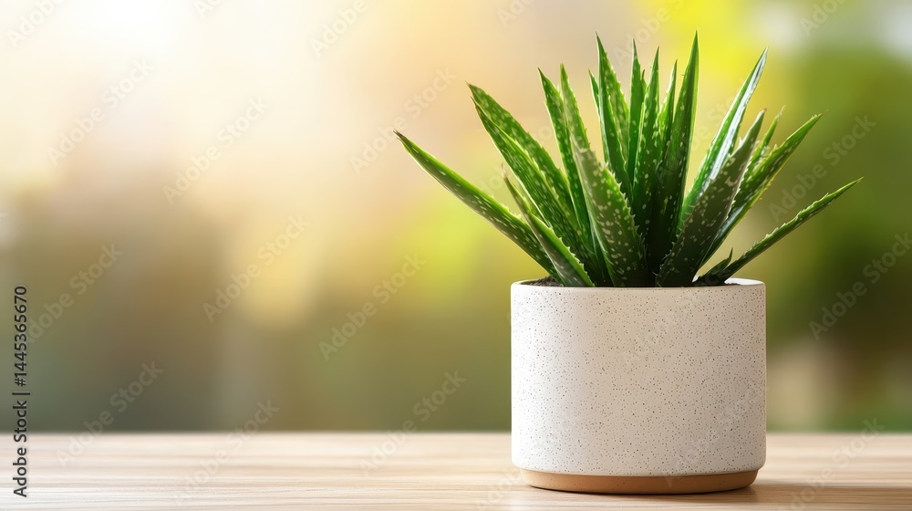 An Aloe Vera plant in a textured white pot adds beauty and health benefits to your home decor, making it a perfect choice for plant lovers and wellness enthusiasts alike. An Aloe Vera plant in a textured white pot adds beauty and health benefits to your home decor, making it a perfect choice for plant lovers and wellness enthusiasts alike.