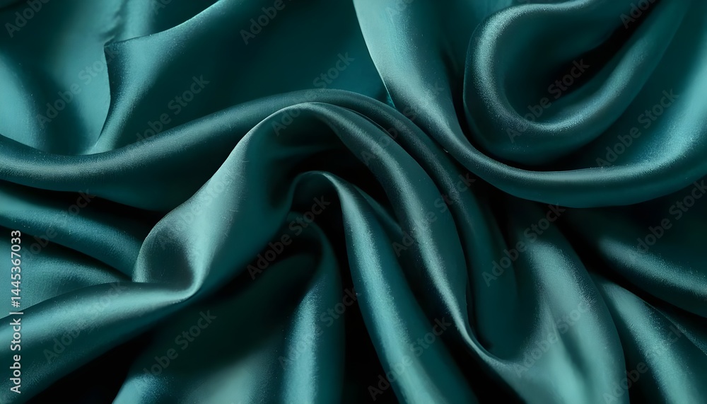 Obraz premium Teal Silk Fabric Drape