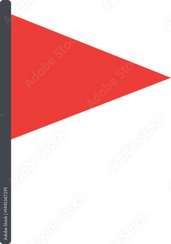 Red triangular flag icon on a dark pole, representing warning, alert, milestone, signal, or goal—commonly used in sports, navigation, maps, racing events, and caution or attention graphics.

