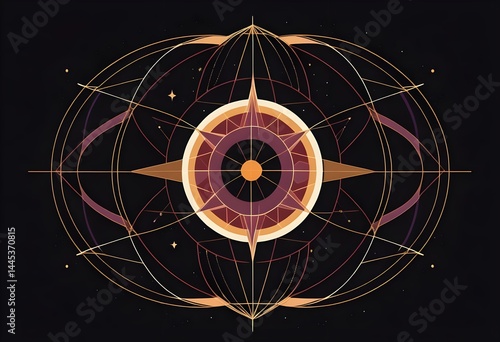 Wallpaper Mural Celestial Compass Rose Mystic Geometry and Sacred Geometry Torontodigital.ca