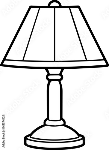 table lamp outline vector illustration