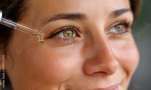 Eye serum applied healthy glow