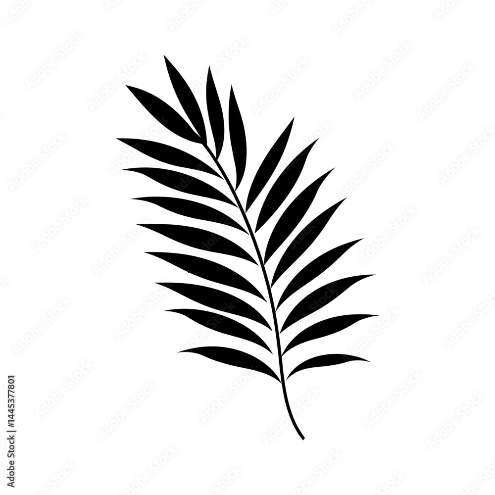 Fototapeta premium Simple Palm Leaf Silhouette Illustration