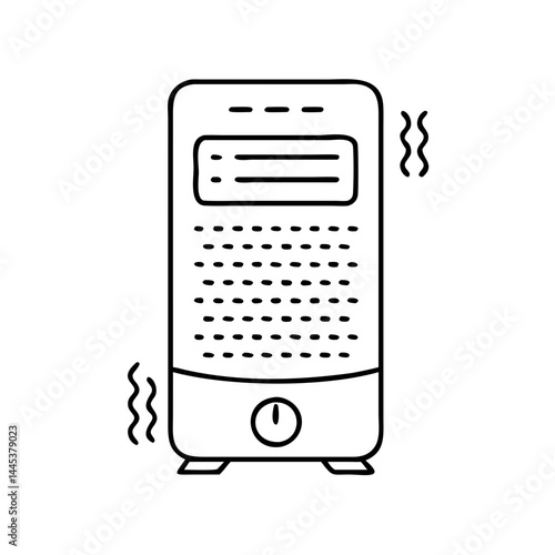 air purifier icon, air purifier line art - simple line art of air purifier, perfect for air purifier logos and icons