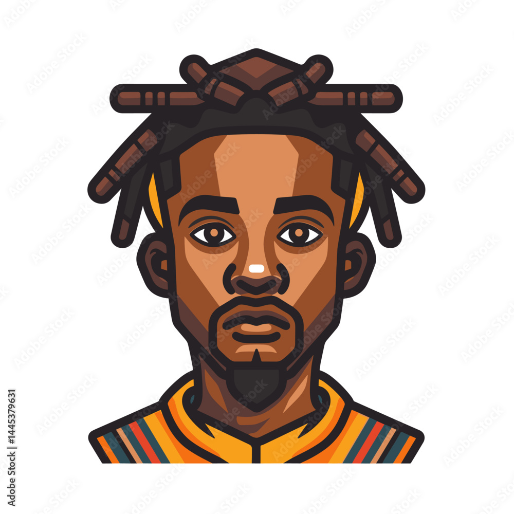 Portrait of a man with afro style. Vector illustration. Portrait of a man with afro style. Vector illustration.