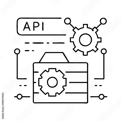 api icon, api line art - simple line art of api, perfect for api logos and icons