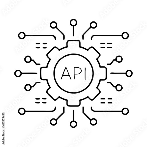 api icon, api line art - simple line art of api, perfect for api logos and icons