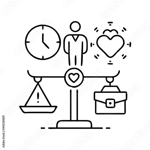 balance work life balance icon, balance work life balance line art - simple line art of balance work life balance, perfect for balance work life balance logos and icons