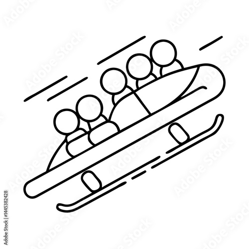 bobsled icon, bobsled line art - simple line art of bobsled, perfect for bobsled logos and icons
