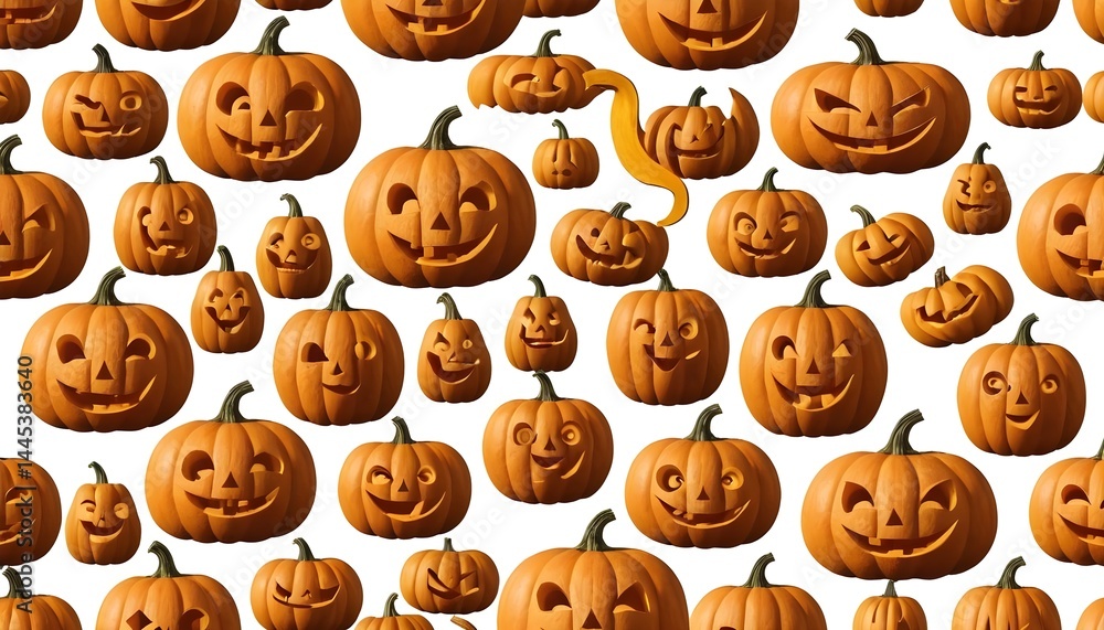 Fototapeta premium Halloween Jack-o'-Lantern Pattern