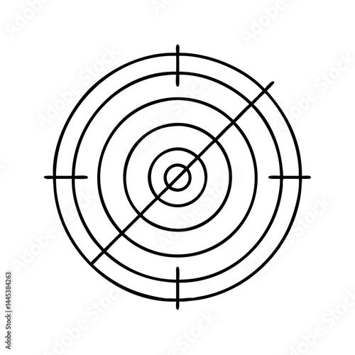 bullseye icon, bullseye line art - simple line art of bullseye, perfect for bullseye logos and icons