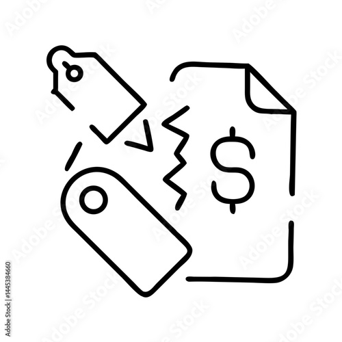 Torn Price Tag Illustrating Black Friday Sale Discounts  