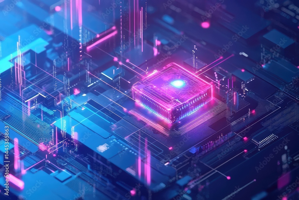 AI-powered intrusion detection system with glowing brain. AI generated illustration. AI-powered intrusion detection system with glowing brain. AI generated illustration.