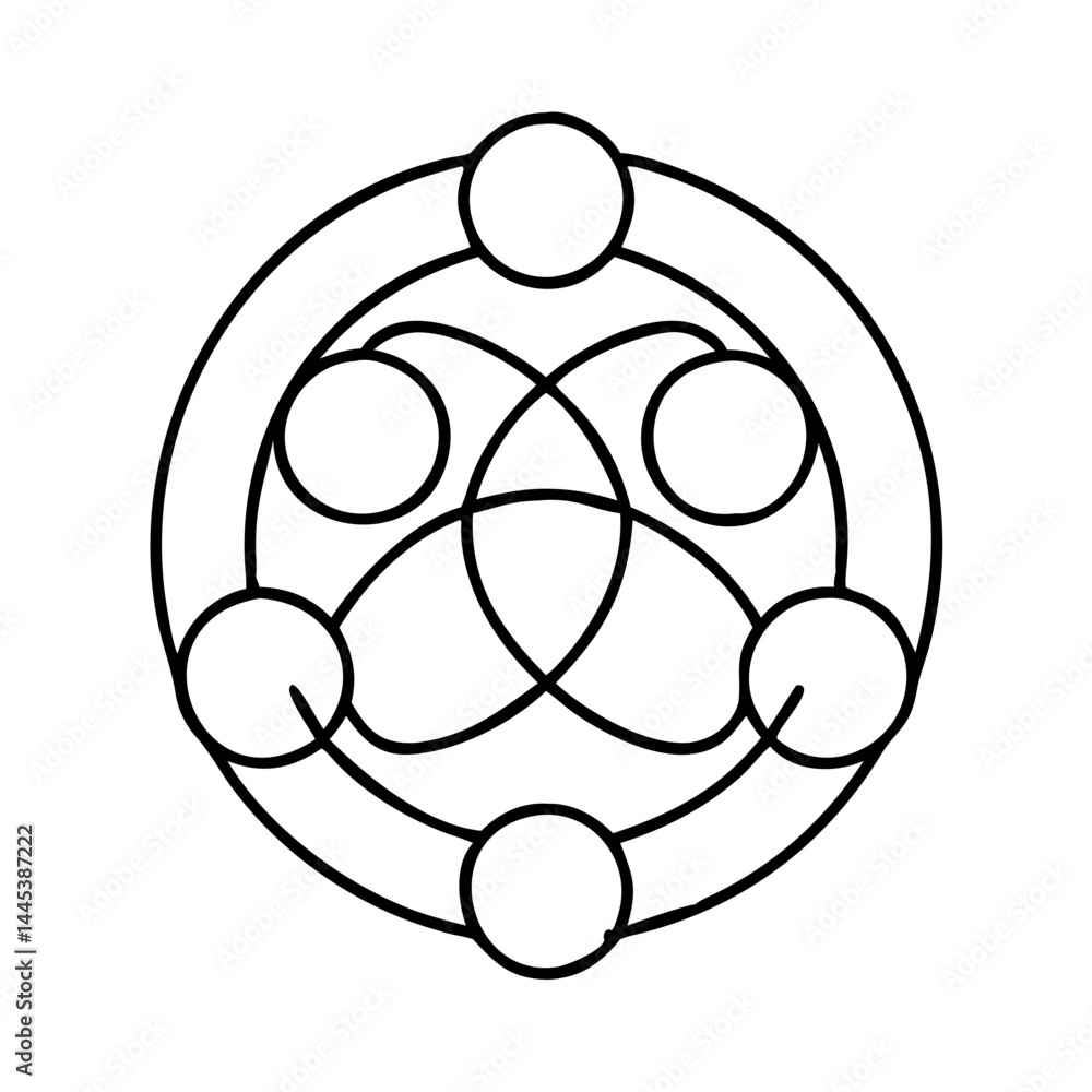 Obraz premium circle unity and wholeness icon, circle unity and wholeness line art - simple line art of circle unity and wholeness, perfect for circle unity and wholeness logos and icons