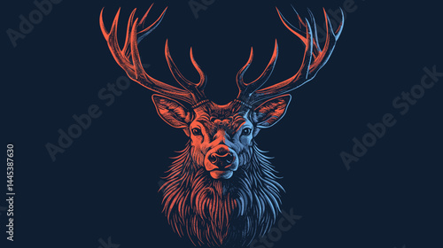 vector illustration of a deer