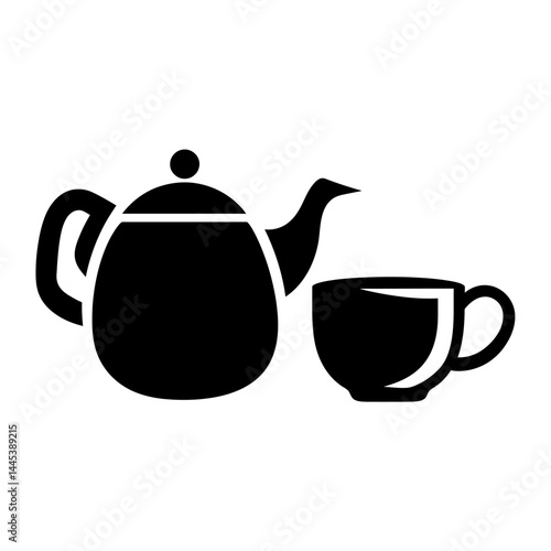 Tea Set Silhouette Vector Design