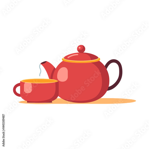 Simple Teapot and Teacup Silhouette Clipart