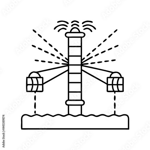 containment boom icon, containment boom line art - simple line art of containment boom, perfect for containment boom logos and icons