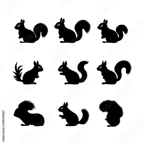 Cute Squirrel Silhouette Collection
