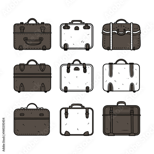 Classic Suitcase Silhouette Clipart