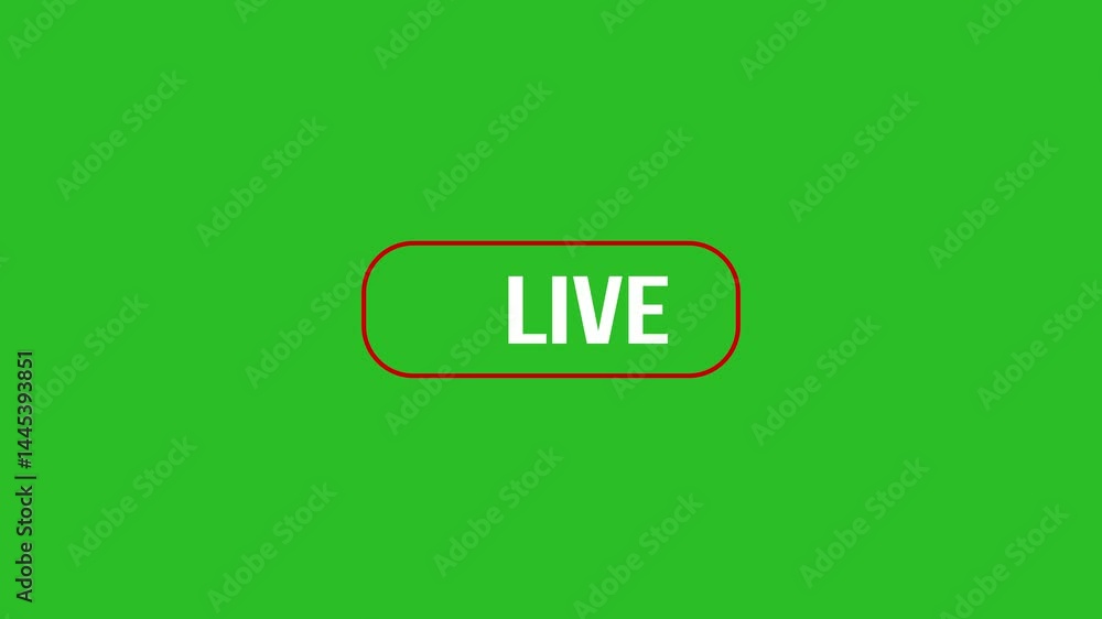 Animation of the live icon, for streaming and video. 4K video