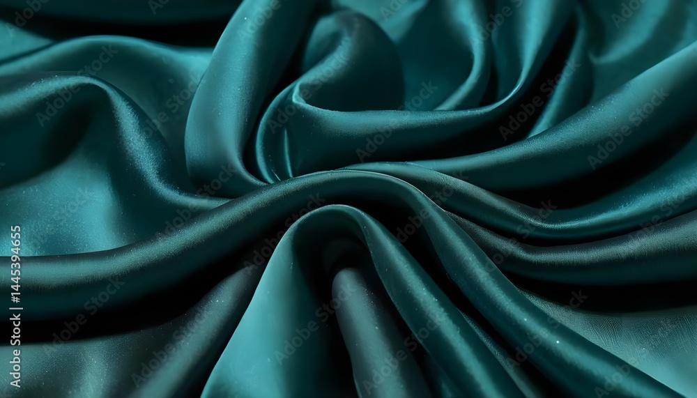 Obraz premium Teal Silk Fabric Drapery