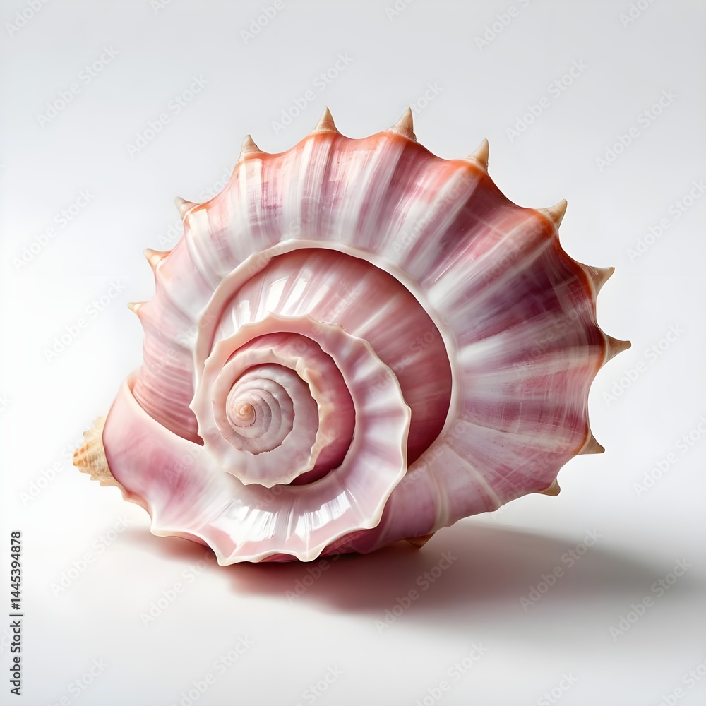 Fototapeta premium Pink Murex Seashell on White Background