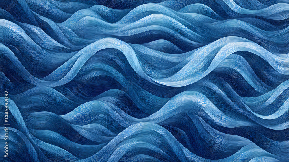 Blue ocean wave pattern minimalist oil Blue ocean wave pattern minimalist oil