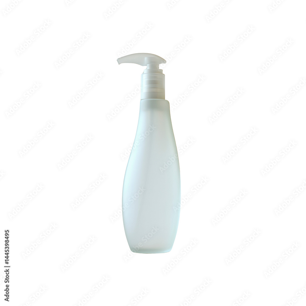 Frosted Glass Pump Bottle Mockup - Empty Cosmetic Container Frosted Glass Pump Bottle Mockup - Empty Cosmetic Container
