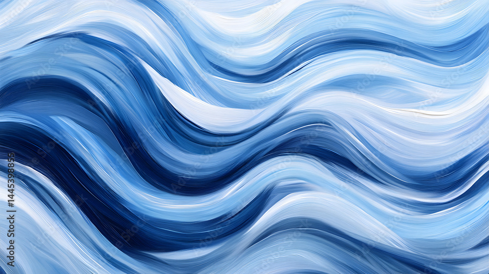 Blue ocean wave pattern minimalist oil Blue ocean wave pattern minimalist oil
