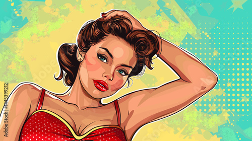 Beautiful woman in retro style. Pop art retro vector illustration.