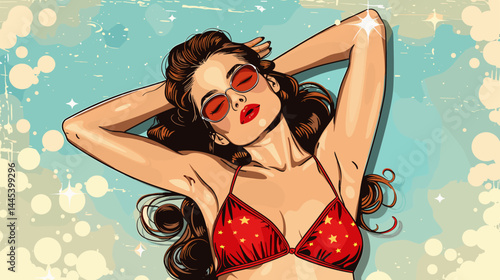 Beautiful woman in retro style. Pop art retro vector illustration.