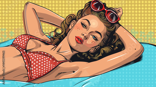 Beautiful woman in retro style. Pop art retro vector illustration.
