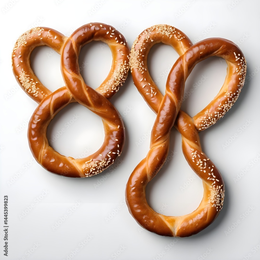 Two Sesame Seed Pretzel Knots Two Sesame Seed Pretzel Knots