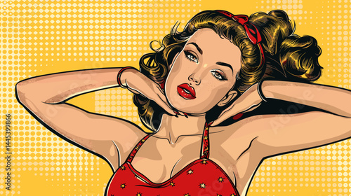 Beautiful woman in retro style. Pop art retro vector illustration.