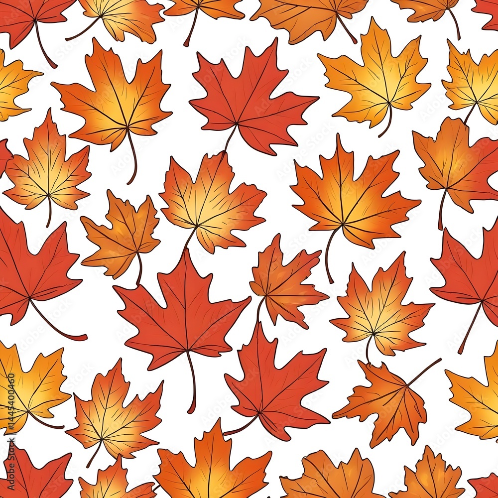 Autumn Maple Leaves Seamless Pattern Autumn Maple Leaves Seamless Pattern