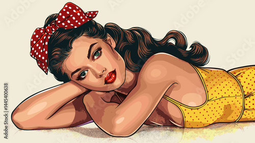 Beautiful woman in retro style. Pop art retro vector illustration.