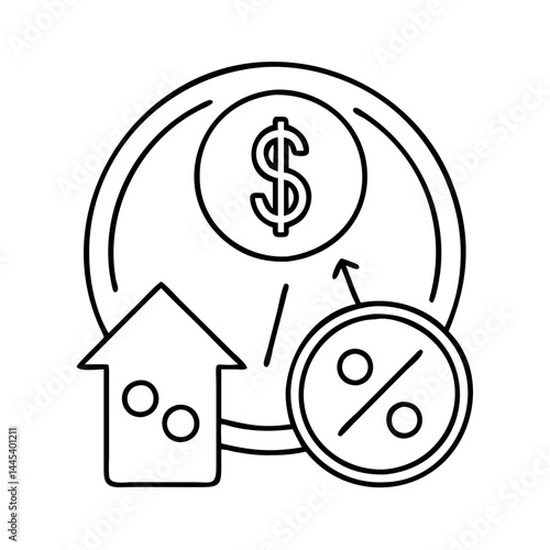 fixed interest rate icon, fixed interest rate line art - simple line art of fixed interest rate, perfect for fixed interest rate logos and icons