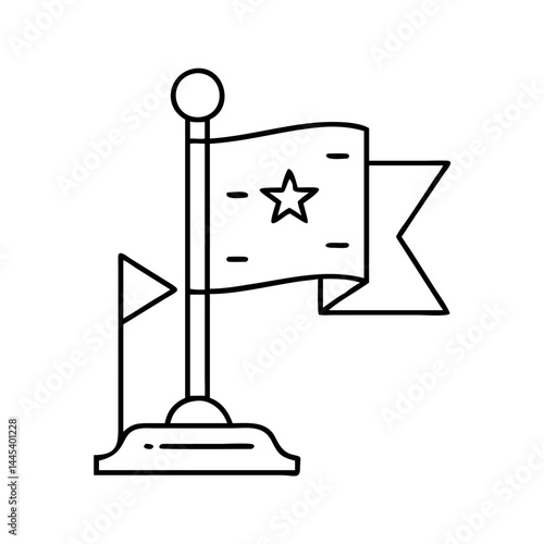 flag purpose and dedication icon, flag purpose and dedication line art - simple line art of flag purpose and dedication, perfect for flag purpose and dedication logos and icons
