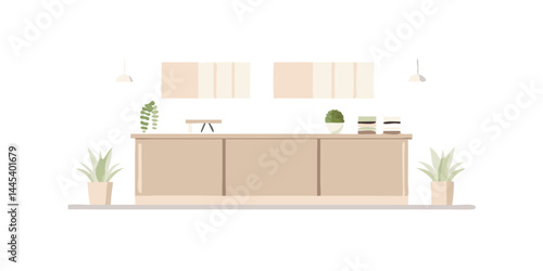 Minimalist home kitchen interior with light wood decor