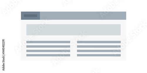 Web browser interface in minimal flat design