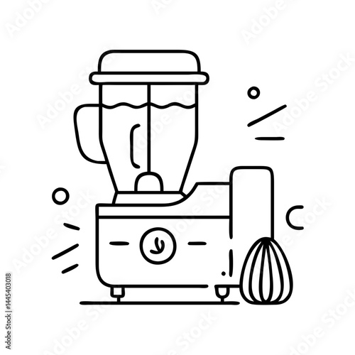 food processor icon, food processor line art - simple line art of food processor, perfect for food processor logos and icons