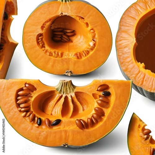 Slices of Ripe Pumpkin with Seeds