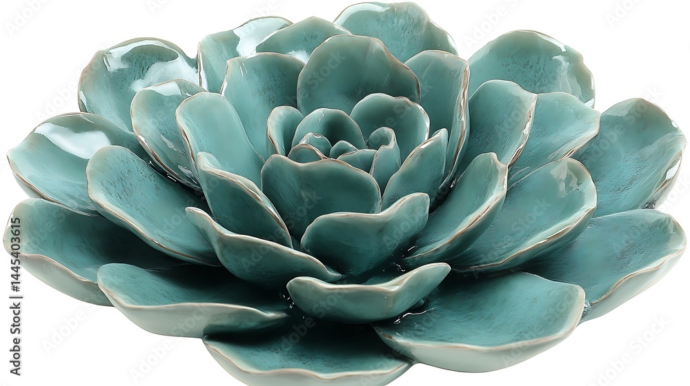 Teal ceramic succulent decorative item Teal ceramic succulent decorative item