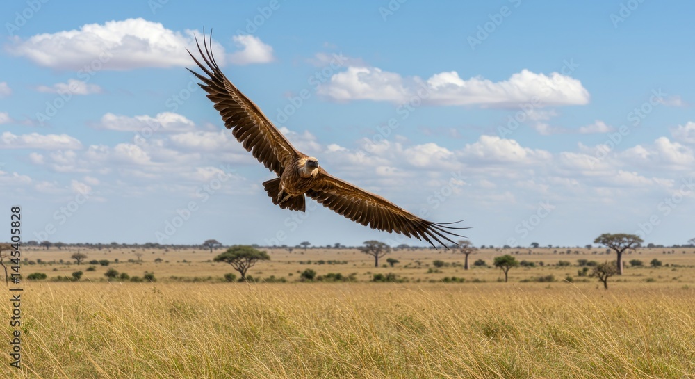 Vulture Soaring Over Savanna (Photo) Vulture Soaring Over Savanna (Photo)