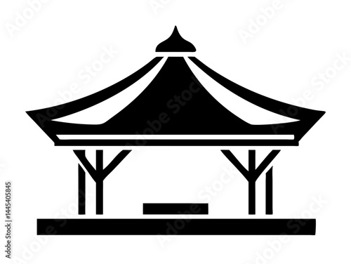 Gazebo Pavilion Icon Silhouette Outdoor Park & Garden Structure